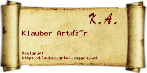 Klauber Artúr névjegykártya